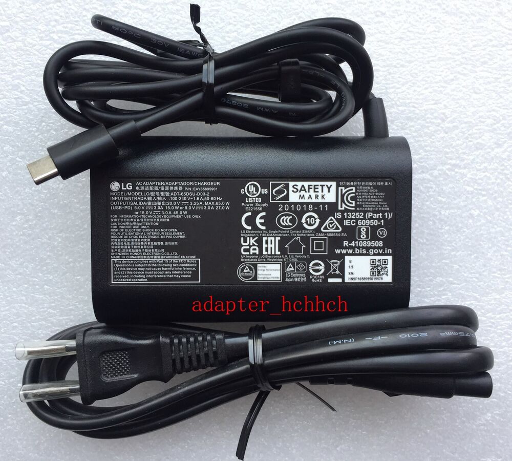 DELL 65W Charger Cargador Adaptador Chargeur AC Power Supply Adapter For  Laptop