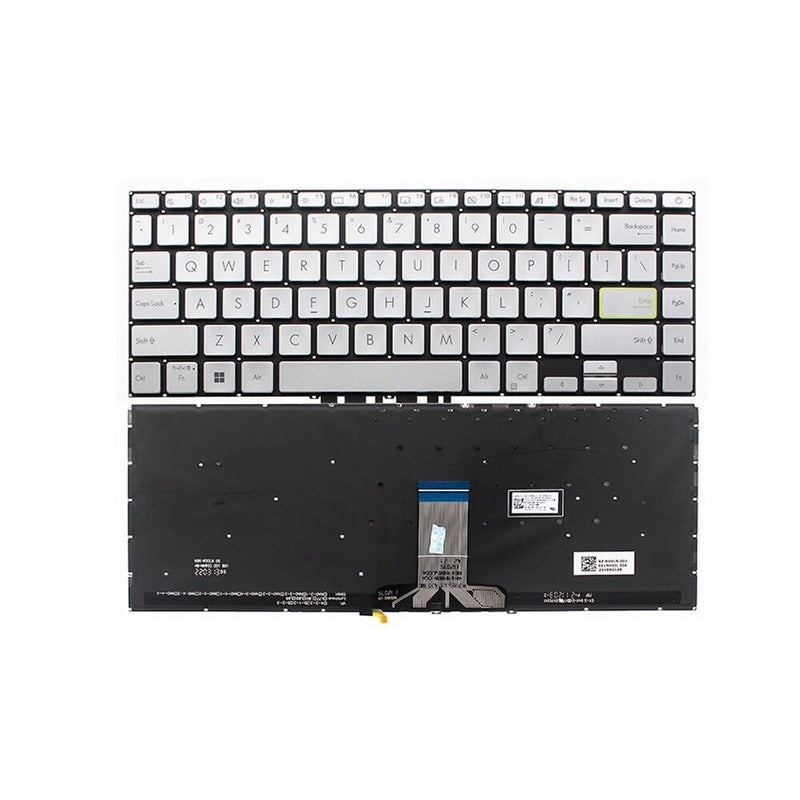 Laptop Keyboard For ASUS M433IA Without Frame Sliver United States With Backlit