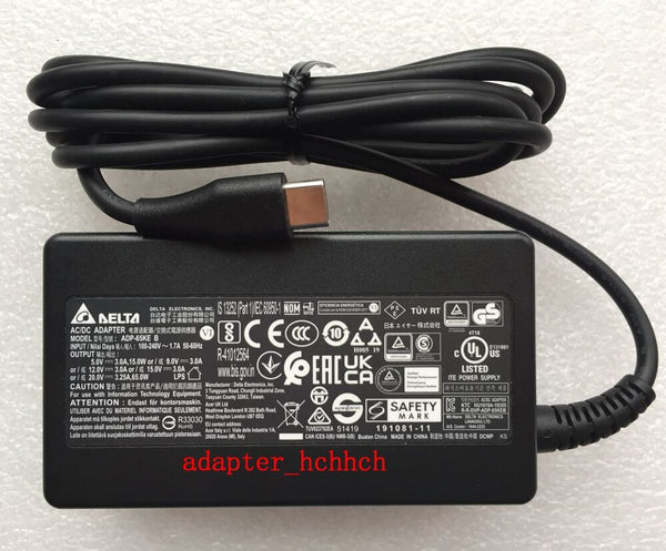 New Original OEM Delta 65W AC/DC Adapter for Acer Swift 3 SF314-512-53L0 Laptop