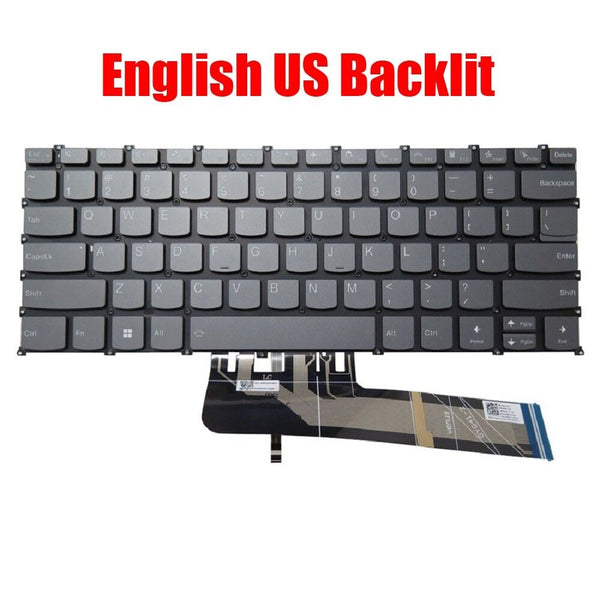 Keyboard For Lenovo Ducati 5 English US With Backlit Gray New