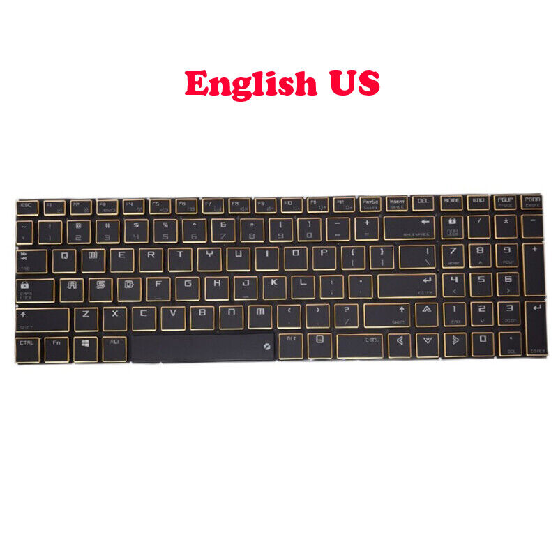 Gold Laptop RGB Colourful Backlit Keyboard For Tongfang GH5KN51 United States US