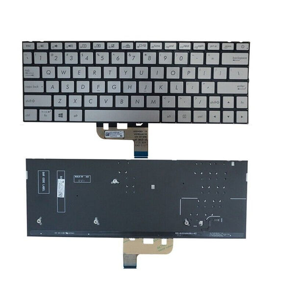 Laptop Keyboard For ASUS BX333FA BX333FN United States US Silver With Backlit