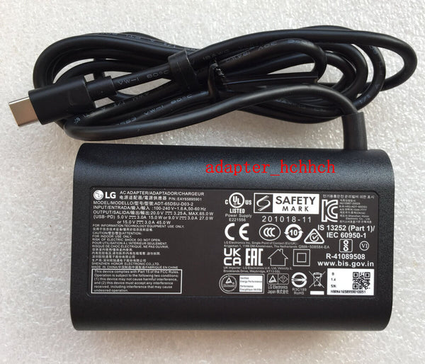 New Original LG 65W Type-C Adapter for LG gram 14Z90RS-K.ADW9U1,14Z90RS-K.AAW7U1