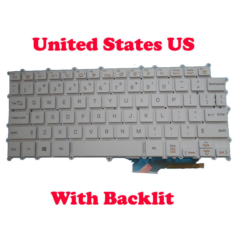 Backlit Keyboard For LG Gram 14 14T990 14TD990 LG14T99 English US White