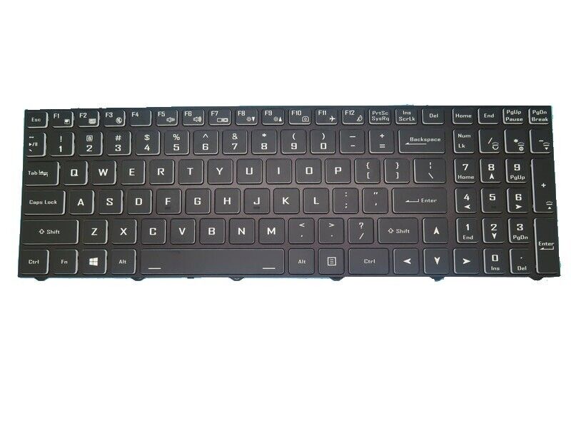 Laptop Keyboard For MACHENIKE F117-7 Black United States With Backlit With Frame