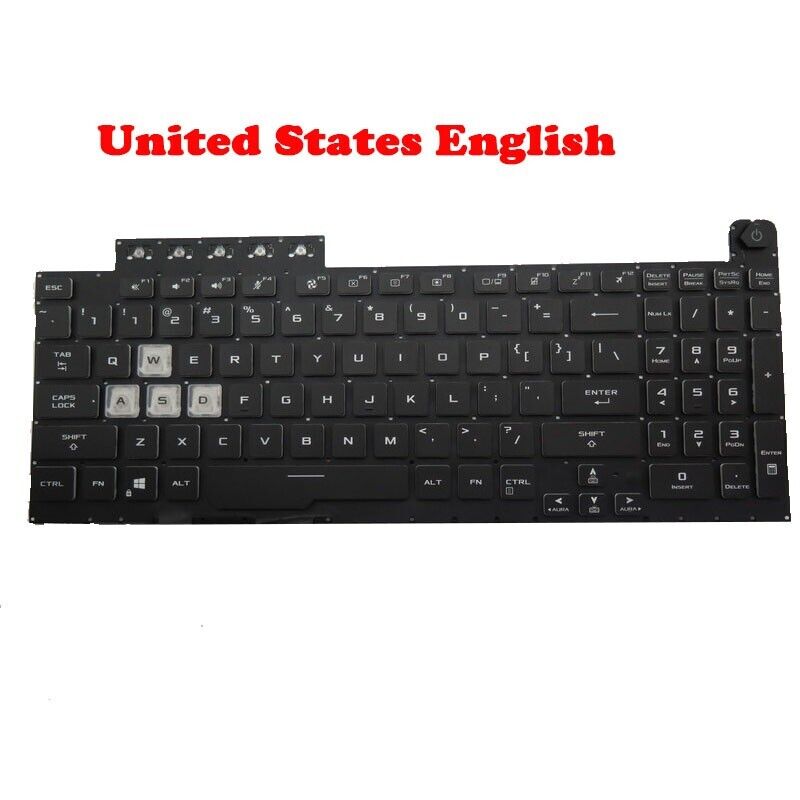 Laptop US Keyboard For ASUS TUF Gaming FX566II FX566IH FX566LI FX566LH Black