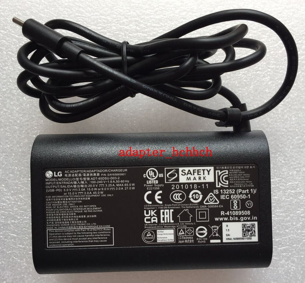 New Original LG 65W Type-C Adapter for LG gram 14T90Q-K.AAB6U1 ADT-65DSU-D03-2@@