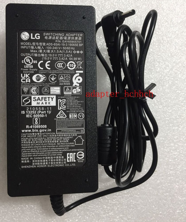 New Original LG 19V 3.42A AC Adapter for LG Gram UltraPC 16U70R-N.APC7U1 Laptop@