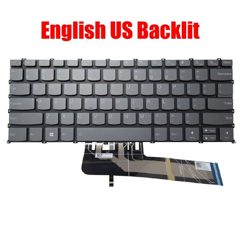 Laptop Keyboard For Lenovo ThinkBook 14s Yoga ITL English US Backlit Gray New