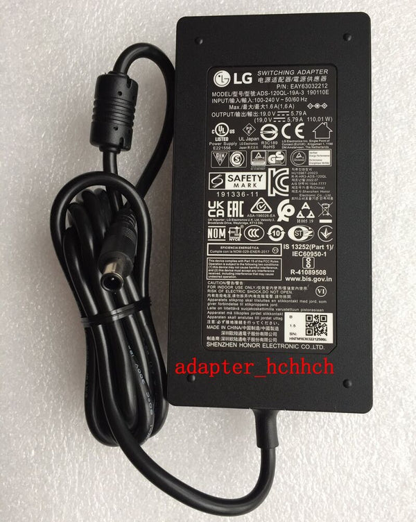 New Original LG EAY63032212 19V 5.79A Adapter for LG 27GN95B-B UltraGear Monitor