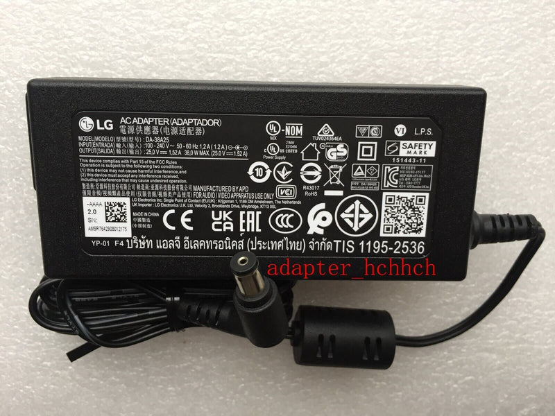 New Original LG 25V 1.52A 38W AC/DC Adapter&Cord for LG SNC4R Wireless Sound Bar