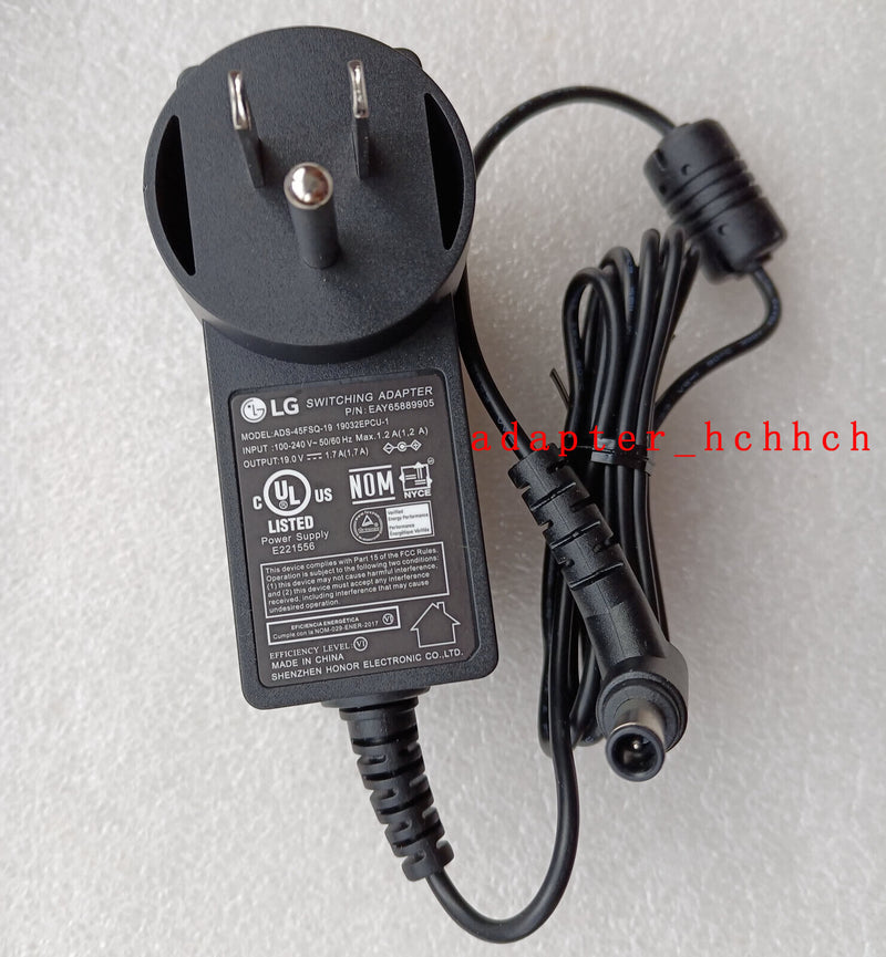 New Original LG 19V 1.7A Switching Adapter for LG 29WN600 29WP60G LED Monitor