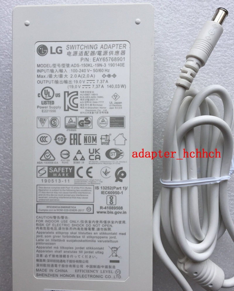 New Original LG 140.03W Adapter for LG 27UL850-W ADS-150KL-19N-3 190140E Monitor