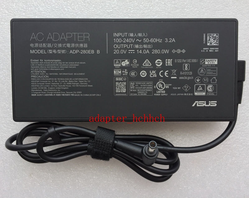 New Original ASUS ROG Zephyrus M16 GU604VI-M16.I94070 ADP-280EB B 280W Adapter@@