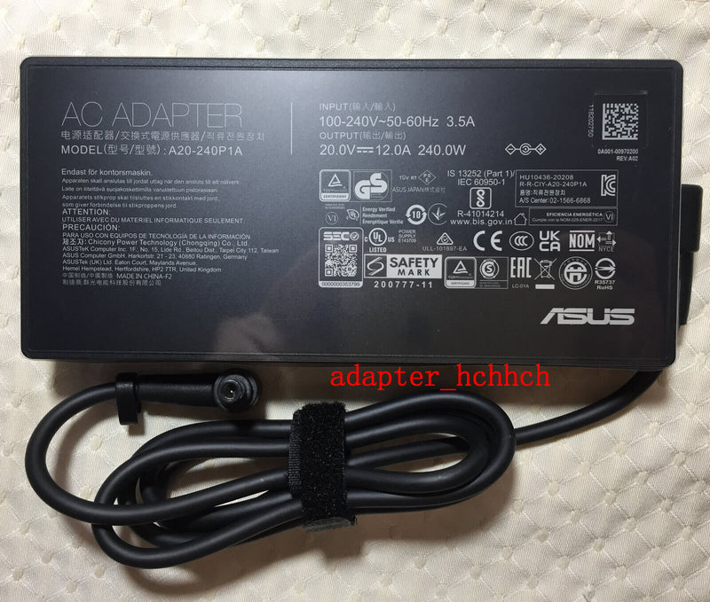 New Original OEM ASUS ROG Strix SCAR 17 G733QSA-XS99 A20-240P1A 240W AC Adapter@