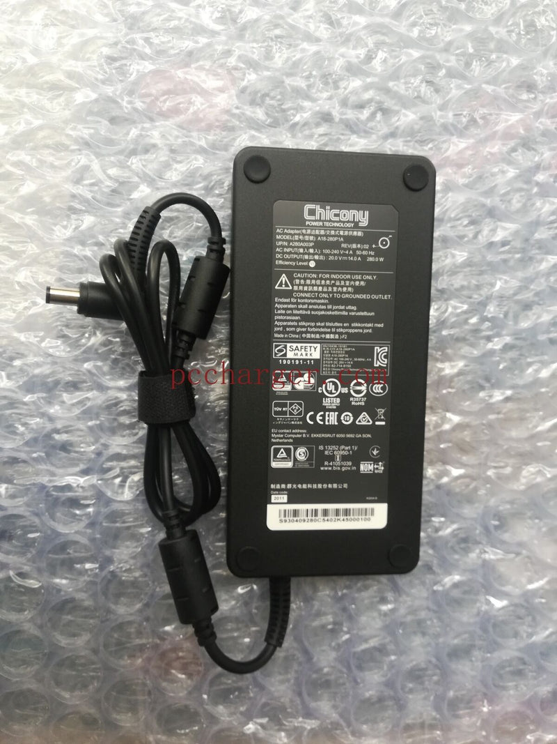 Original Chicony 280W AC Adapter for MSI GE65 Raider 9SF-051US A18-280P1A Laptop