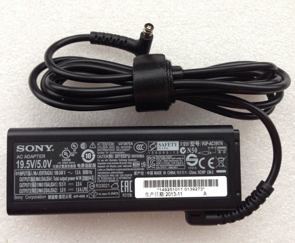 New Original Sony VAIO Fit 11A SVF11N16CH,VGP-AC19V74,44W 19.5V/5V AC/DC Adapter