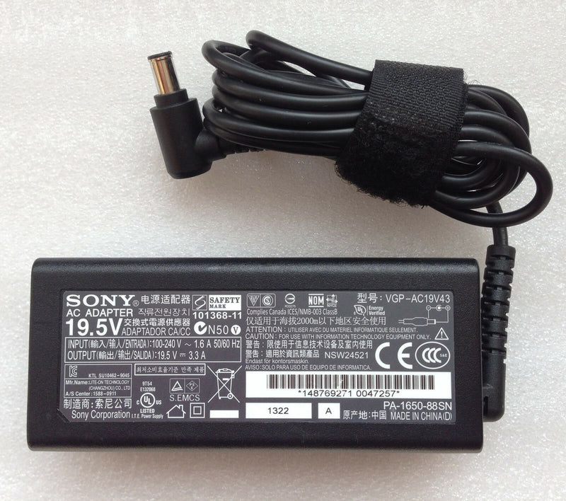 Original OEM Sony AC/DC Adapter for Sony Vaio VPCY21M1R/SI VPCY21M1R/V VPCY22C5E