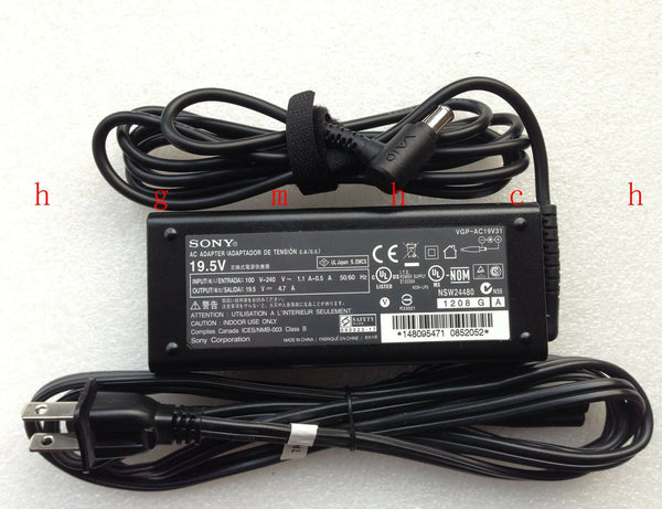 New Original Genuine OEM Sony AC Power Adapter for Sony Vaio SVE141C11U Notebook