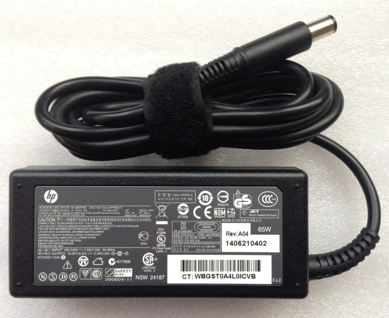 Original OEM HP 65W Smart AC Adapter+Cord for HP ProBook 450 G1,G4T52UT Notebook