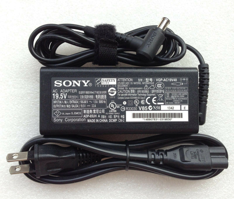 New Original OEM Sony 65W 19.5V AC Adapter for Vaio Fit 15E SVF15214CXW Notebook