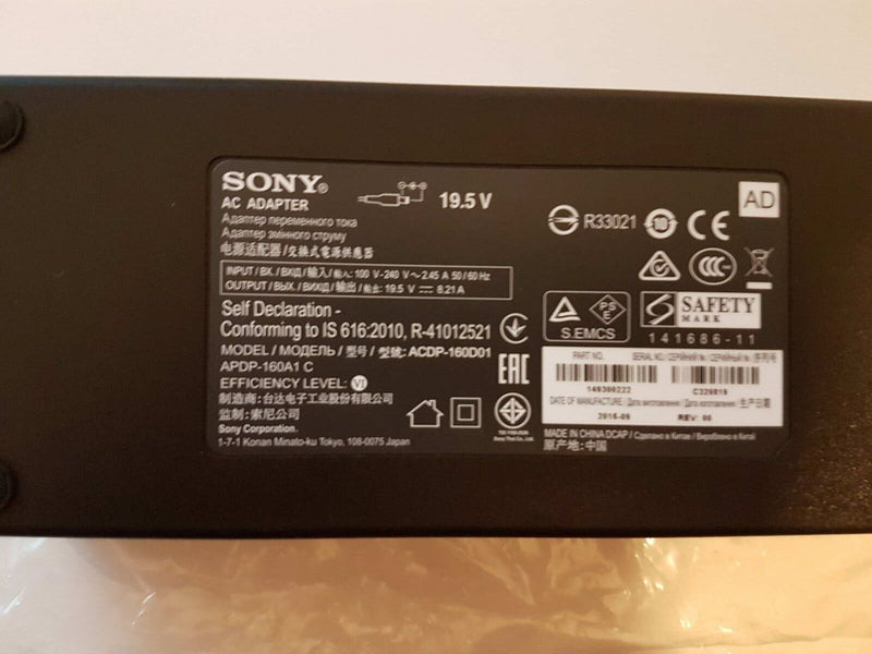 Original OEM Sony 19.5V 8.21A AC Adapter for Sony LCD TV KD-55XD8505,ACDP-160D01