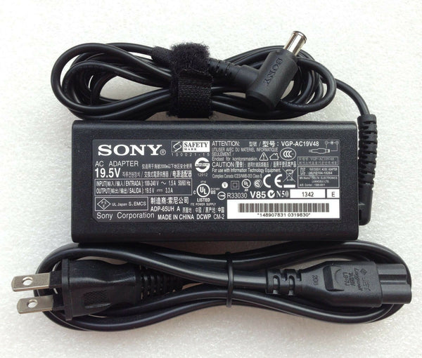 New Original OEM Sony 65W 19.5V AC Adapter for Vaio Fit 15E SVF15214CXB Notebook