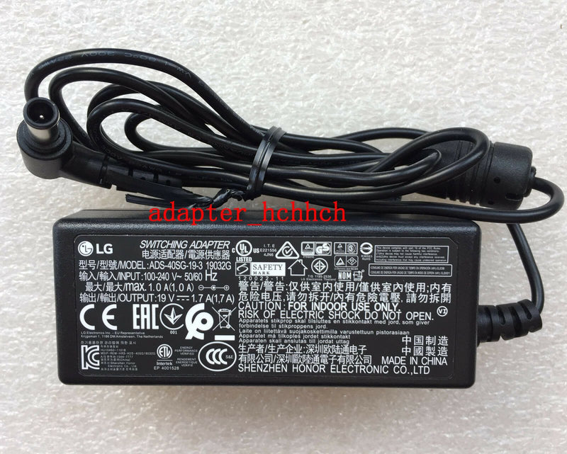 New Original OEM LG 19V AC/DC Adapter&Cord for LG IPS Monitor 23MP65HQ,27MP65HQ