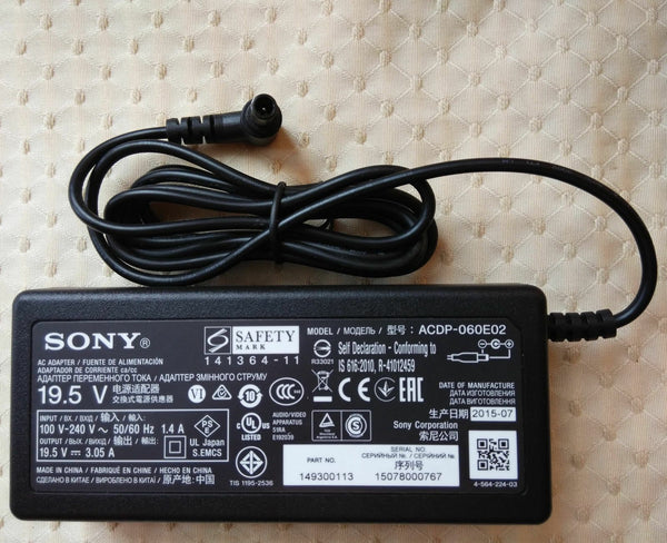 New Original OEM Sony LCD TV KDL-40R550C,ACDP-060E02,ACDP-060S02 AC Adapter&Cord