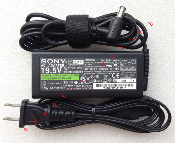 New Original Genuine OEM Sony 65W AC Adapter for Sony VIAO SVZ1311BGXXI Notebook