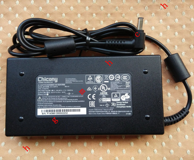 New Original OEM 120W 19.5V AC Adapter for MSI GP70 2PE(Leopard)-230XUS Notebook