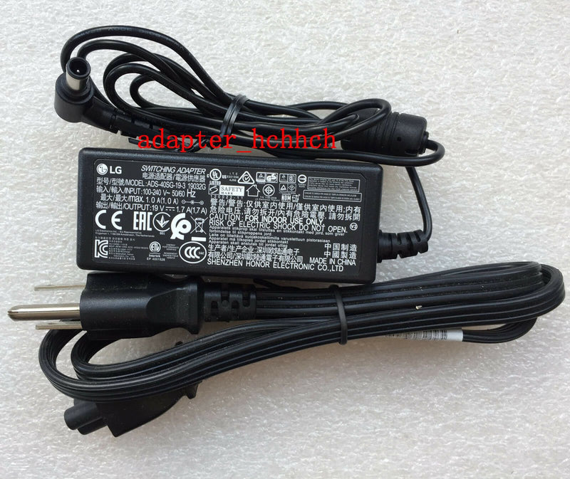 New Original OEM LG 19V AC/DC Adapter&Cord for LG IPS Monitor 23MP65HQ,27MP65HQ