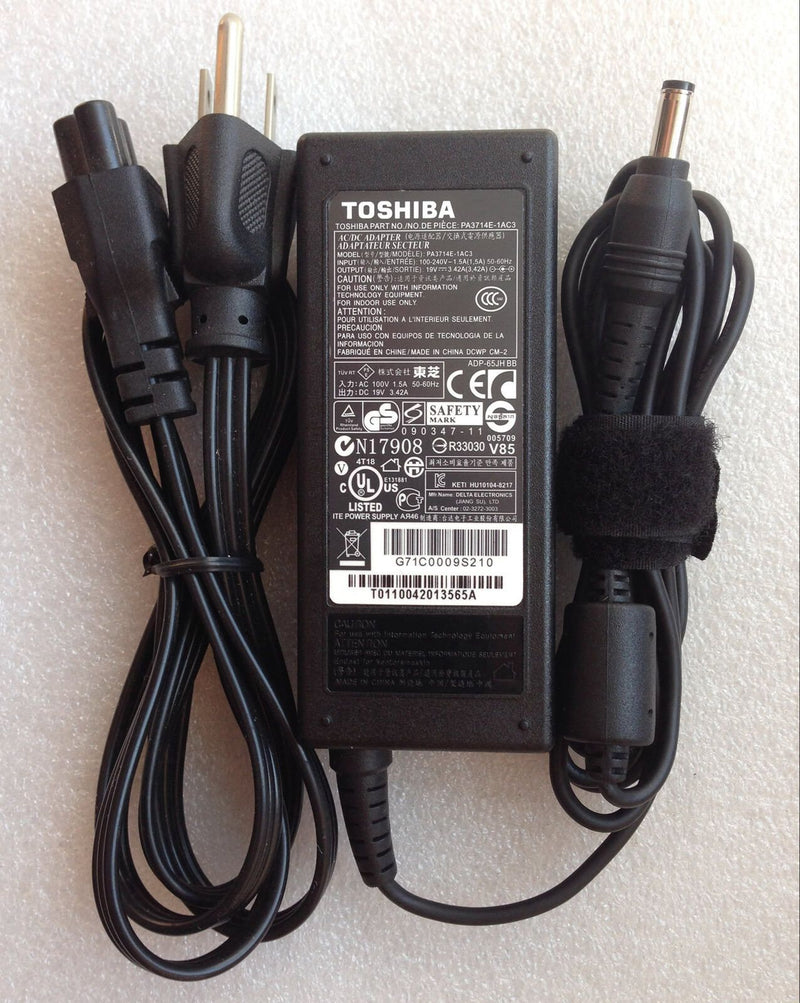 Original Genuine OEM Toshiba PA3714E-1AC3 19V 3.42A 65W AC Adapter Cord/Charger