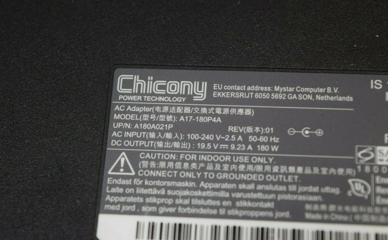 New Original Chicony 180W Slim Charger for MSI GS65 Stealth 9SD-675CZ,A17-180P4A