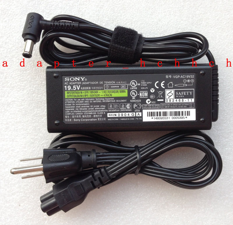 @Original Genune OEM 90W AC Adapter for Sony VAIO SVE14A1S6EW,VGP-AC19V32 Laptop