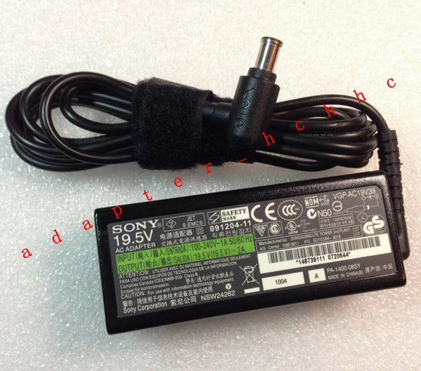 New Original Genuine OEM Sony 39W Cord/Charger VAIO PCG31311U,VGP-AC19V39 Laptop