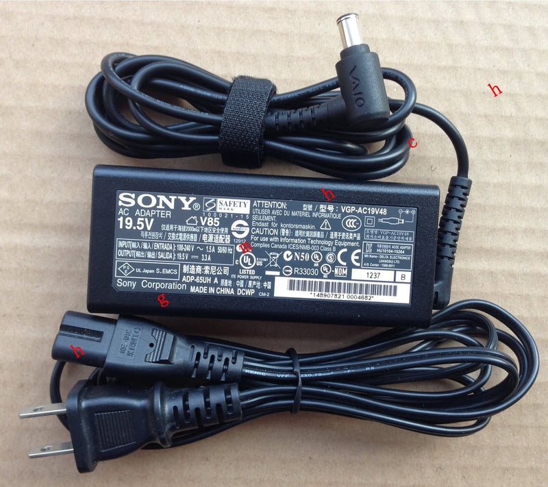 @Original Genuine OEM 65W 19.5V AC Adapter for Sony Vaio SVE17127CXB Notebook PC