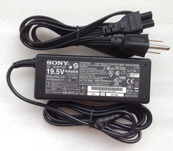 New Original Genuine OEM 75W AC Power Adapter for Sony VAIO SVS13122CXW Notebook