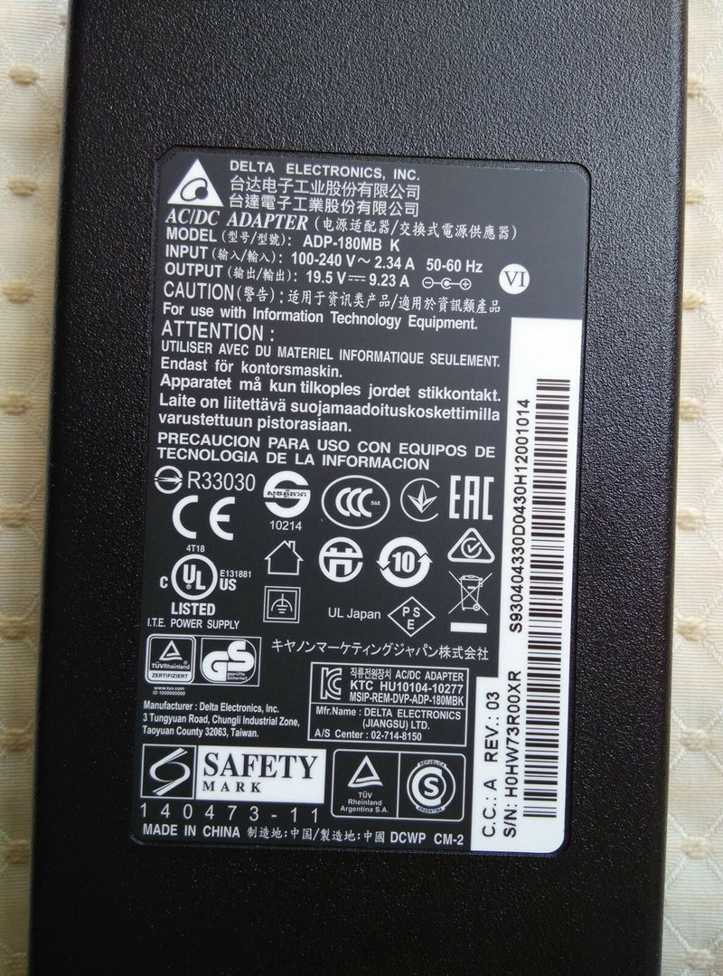 @Original Delta 180W 19.5V 9.23A AC Adapter for MSI GS73 Stealth-014,ADP-180TB F