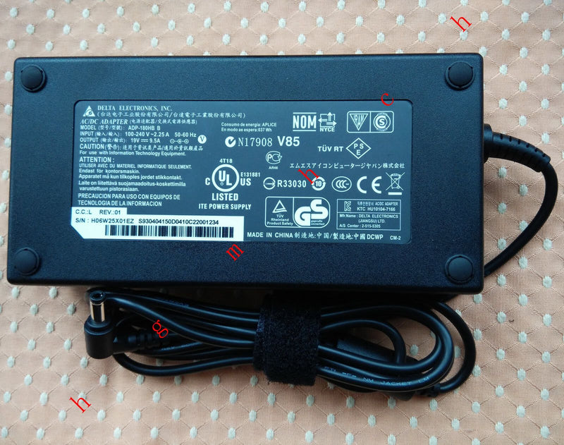 @Original OEM Delta 180W AC Adapter for Sager NP8258,NP8268,NP8658 Gaming Laptop