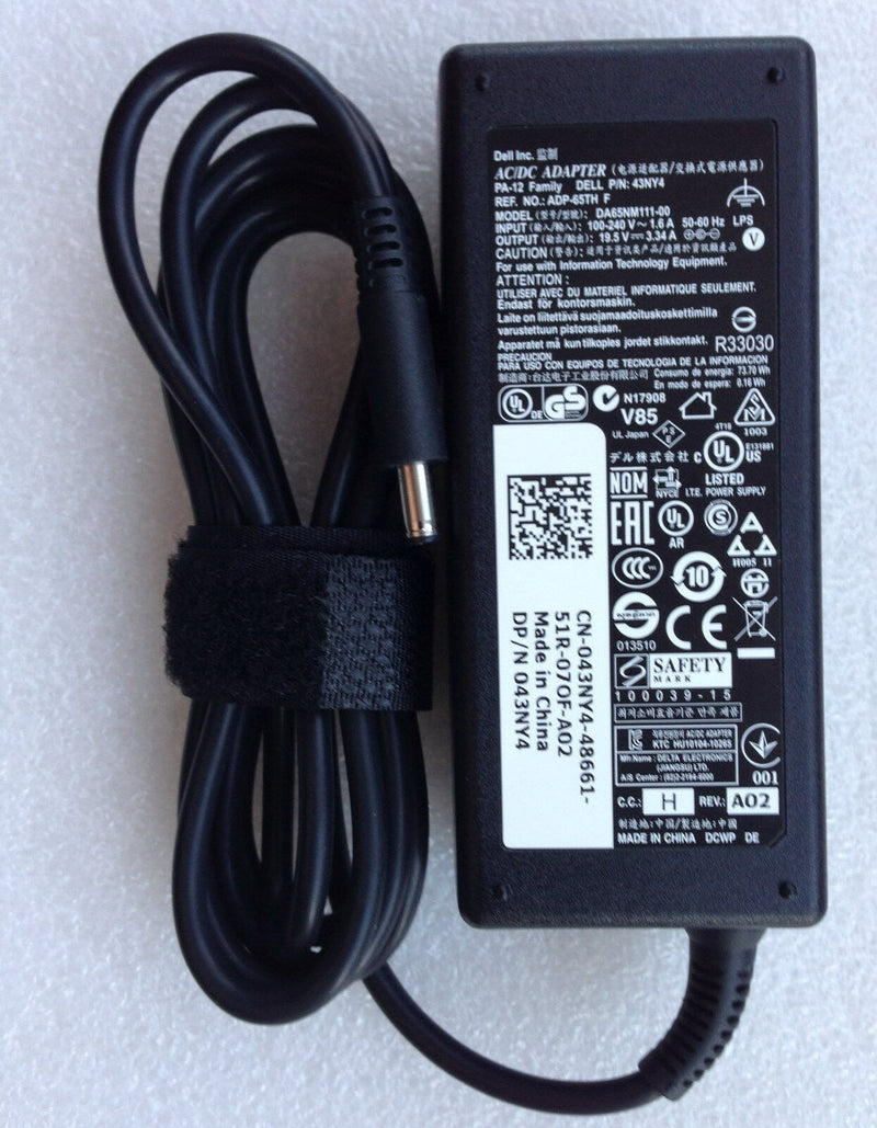 Original OEM Dell 65W 19.5V AC Adapter for Inspiron17-7778 P30E001 2-in-1 Laptop