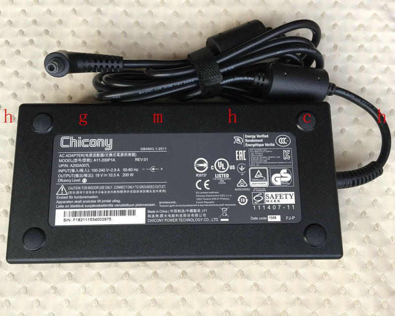 @Original OEM Chicony 200Watt 19V 10.5A AC Adapter for XOTIC Sager NP8176 Laptop