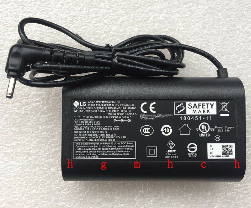 New Original LG 48W 19V AC/DC Adapter&Cord for LG gram 15Z980-R.AP71U1 Ultrabook