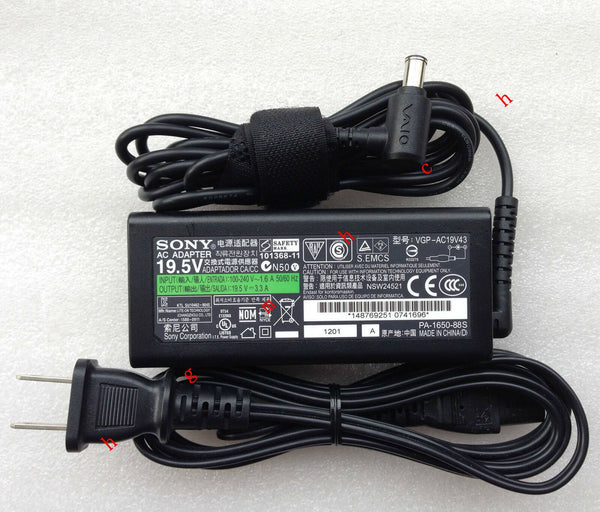 Original Genuine OEM 19.5V 3.3A 65W AC Adapter Charger for Sony VAIO VGP-AC19V43