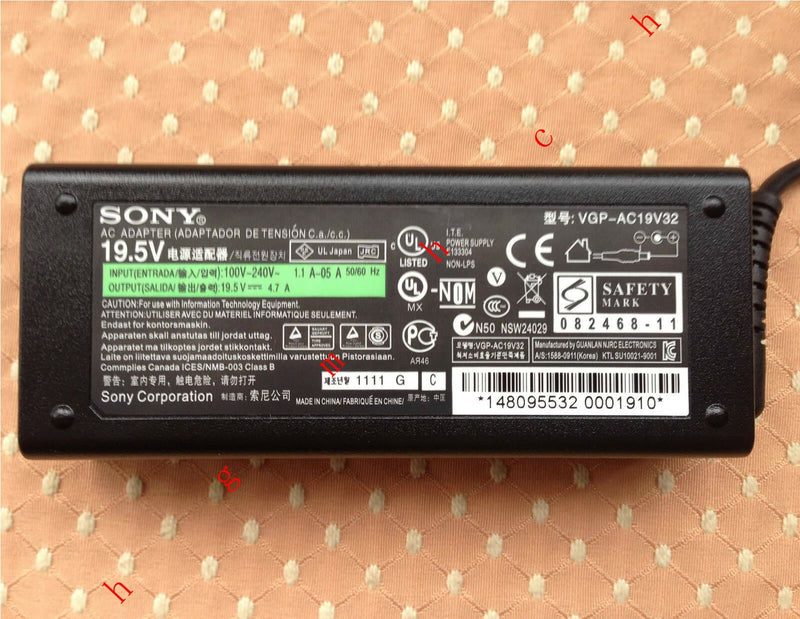 @New Original Genuine OEM Sony 90W AC Adapter for Sony Vaio SVE14A2A4E Notebook