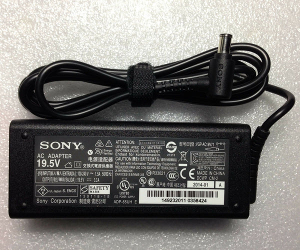 Original OEM SONY VAIO VGP-AC19V71,ADP-65UH E,R33021 65W AC Adapter Charger/Cord