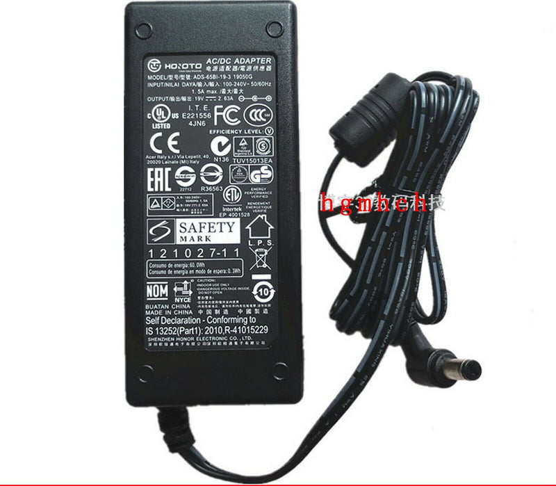 New Original OEM 19V 2.63A 50W AC Adapter&Cord for Acer ER320HQ LED LCD Monitor@